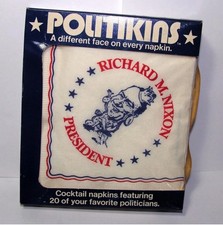 VINTAGE 1972 PATRIOTIC COMIC PRESIDENTIAL CAMPAIGN PAPER PARTY NAPKINS 3PKGS picture