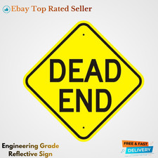 Dead End Sign 12x12 Inch Reflective Aluminum Warning Sign with Pre Drilled Holes picture