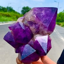 2.76LB Natural Amethyst geode quartz cluster crystal specimen Healing picture