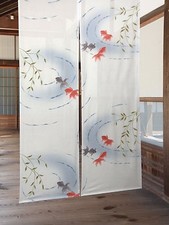 Japanese Noren Curtain Kingyo Gold Fish 85 x 150cm from JAPAN picture