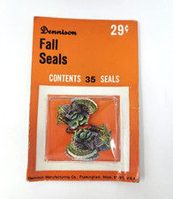 Vintage Dennison Die-Cut Thanksgiving Fall Turkey Seals Stickers Decoration 35 picture