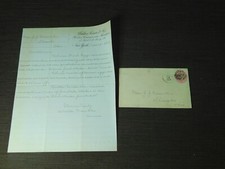 VINTAGE 1869 WALTER CARR & CO PRODUCE COMMISSION MERCHANTS NY LETTER &  ENVELOPE picture