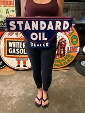 Antique Vintage Old Style Sign Standard Oil Dealer Made USA picture