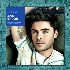 Zac Efron 2027 Wall Calendar 12 Month Celebrity Photo Fan Collectible picture