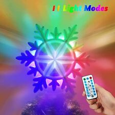 Christmas Tree Topper Lighted Snowflake Projector LED Rotating (Neon) picture