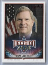 RAREST 2020 DECISION TOM VILSACK RED PREVIEW CARD #663 ~ 1/1 MASTERPIECE ~ IOWA picture