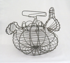 Rustic French Wire Bunny Rabbit Egg Basket ~ Country Farmhouse Kitchen picture