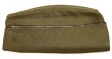 WWII US Army Warrant Flight Officer Garrison Cap Silver Black Piping OD Wool picture