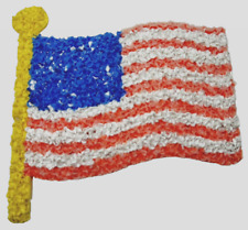 VTG Melted Plastic Popcorn USA Old Glory Flag Decoration Patriotic Faded picture