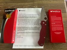 Spyderco Paramilitary 2 PM2 CTS BD1N Red Aluminum Scales (Exclusive) picture