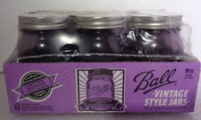 Ball LIMITED EDITION LAST IN SERIES VINTAGE EMBOSSED STYLE PINT PURPLE JARS picture