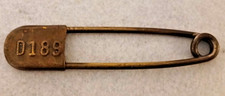 1960s Vintage Brass Oversized Safety Pin – Industrial Textile / Kilt Pin picture