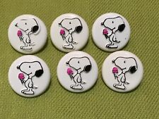 6 Collectable set Peanuts buttons Snoopy ice cream plastic JHB Collection picture