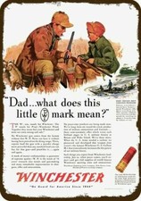 1943 WINCHESTER Shotgun & Rifle -Father Son Hunt-  DECORATIVE REPLICA METAL SIGN picture