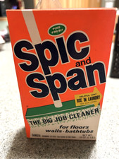 VINTAGE OLD DETERGENT SPIC AND SPAN CLEANER UNOPENED BOX 16OZ REMEMBER 63 CENTS picture