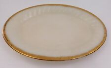 Anchor Hocking Fire King Translucent Oval Platter Swirl Gold Rim  picture