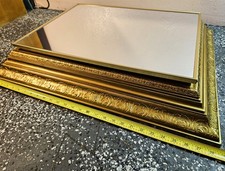 1960s MCM Hollywood Regency Carved Gold Wood Framed Mirror w/Medicine Cabinet picture