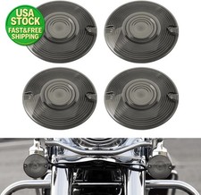 4pcs Smoke 3.25in Flat Turn Signal Lens Covers for Harley Touring Models picture