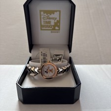 Vintage 1990’s Disney Time Works Mickey Mouse Two-Tone Heart Link Bracelet NIB picture