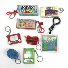 Vintage 90s Y2K Miniature Toy Board Game Bag Clip Keychains Lot of 8 picture