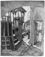 Photo:Jerusalem Old Synagogue Interior Etching 1900s picture