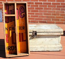 PARADINE MOTOR OIL FOR FORDS MILWAUKEE WI FOLK ART CARPENTERS CHEST TOOLBOX SIGN picture
