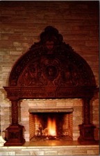 Vintage Postcard 15th Century Style Hand Carved Fireplace Dick's Castle New York picture