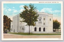 Bartow Florida Municipal Auditorium Civic Building White Border Postcard picture