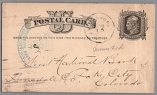 1877 US Postal Card Animas Forks Colorado to Lake City Cover Scarce Cancel picture