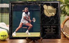 Bjorn Borg Autographed Signed Plaque 5 Time Champ 1976-80 LE 120 of 750 picture