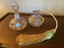 Vintage German Lead Crystal Perfume Bottles Art Deco Design picture