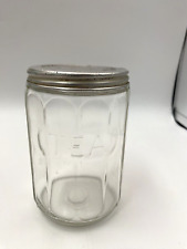 Vintage Hoosier Sellers 12 Paneled Glass Tea Jar Canister ~ Original Lid picture