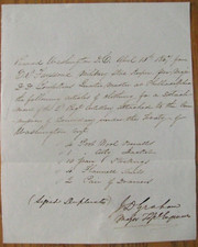 US-CANADA BOUNDARY COMMISSION SURVEY RECEIPT COLONEL JAMES D GRAHAM 1847 picture