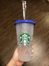SHIPS NEXT DAY* Starbucks NEW Confetti Color Changing Cup Rainbow Straw 2020 picture
