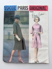 Vintage 1960s Vogue Paris Original 1468 Pierre Cardin Sz 14 B34 Uncut FF, LABEL picture