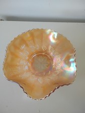 Vintage Marigold Leaf Pattern 9 1/2 Inch Ruffled Bowl. picture