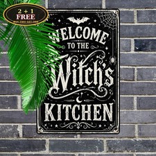 Welcome To The Witch's Kitchen Retro Halloween Spooky Metal Tin Sign picture