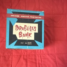 Vintage Dracula's Bank Mechanical Battery Operated Monster Coin Box JapanBox NOS picture