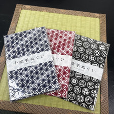 Traditional Japanese Tenugui 3pcs Set Asanoha Geometric Kamon Cotton Japan picture