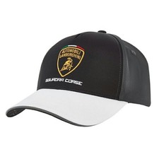 New Official Lamborghini Squadra Corse Travel Baseball Cap Black White Brim OEM picture