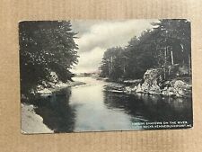 Postcard Kennebunkport ME Maine Picnic Rocks River Vintage UDB Hand colored picture