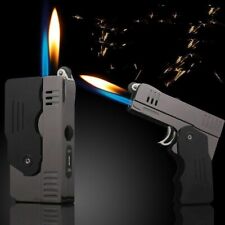 Black Dual Flame Jet Lighter Windproof Gun Pistol Cigar Flint Pipe USA Seller picture