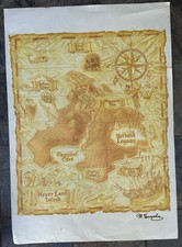 ORIGINAL Disney Never Land Map 39” x 27” painting Manual Hernandez NOT A PRINT picture