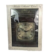 Linden Quartz Wooden Shelf Mantel Clock With Mahogany Finish NIB picture
