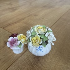 X2 Royal Adderley Bone China Floral Bouquet Roses England Vintage picture
