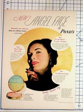 1947 Pond's Angel Face Makeup Vintage Ad Society Beauties Ephemera picture