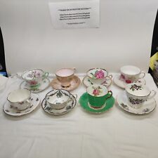 Lot of 8  Lovely Floral Vintage Tea Cups & Saucers Wedding Shower Tea Party. #01 picture
