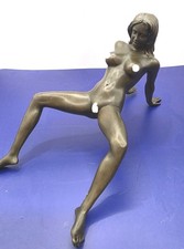 Art Deco Erotic Nudes Girl Real Bronze Sculpture Hot Cast Figurine Figure XPWF31 picture