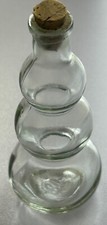 Vintage Morey Glass Co. three tiered bubble bottle with original cork stopper picture