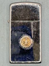 Vintage 1967 NC State Wolfpack University Emblem Slim Chrome Zippo Lighter picture